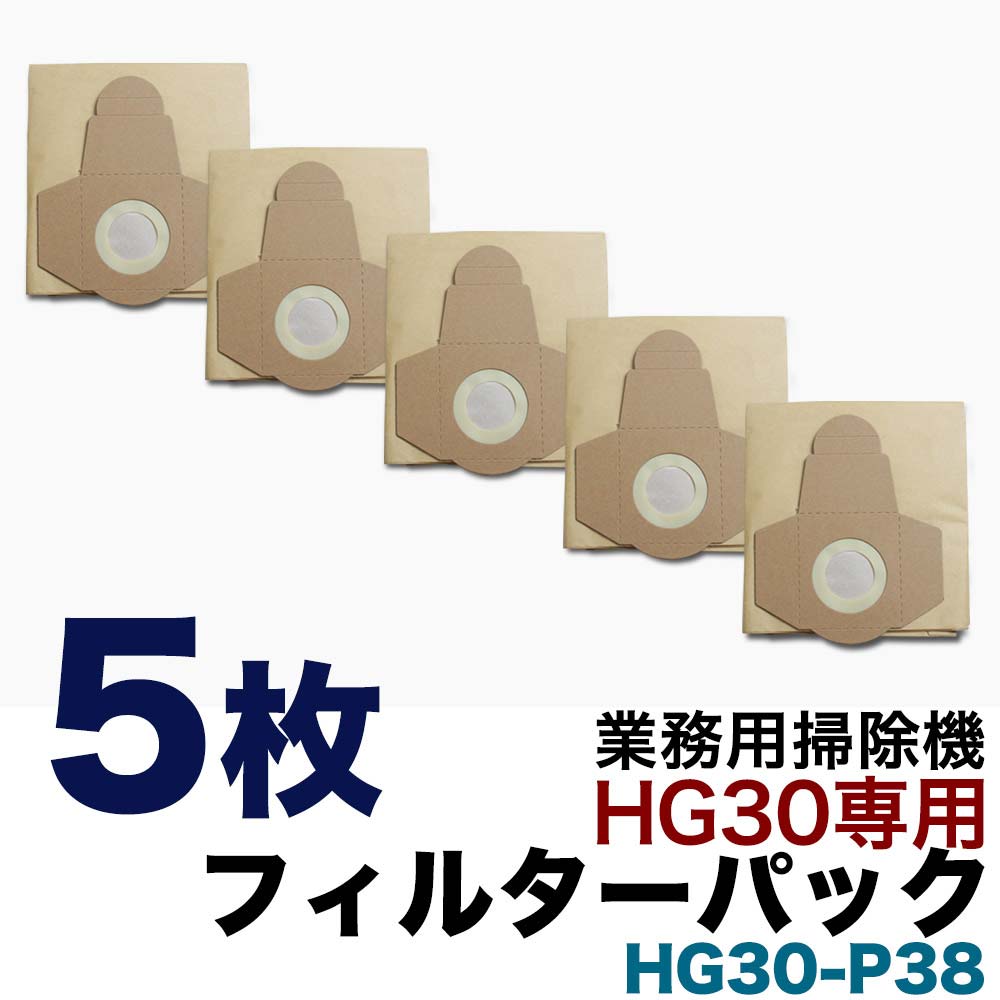 業務用掃除機 HG30専用 フィルターパック 5枚組 HG30-P38（沖縄県・離島地域 配送不可）
